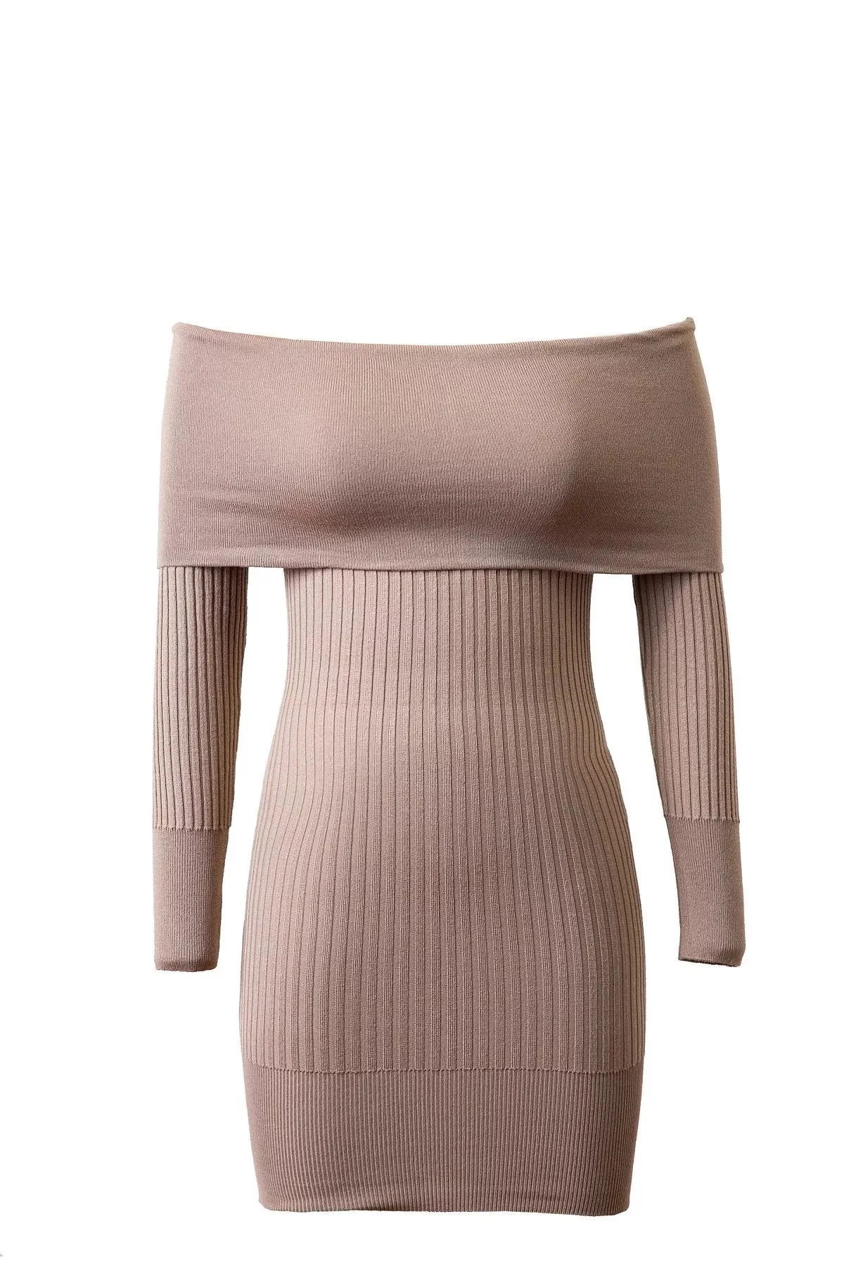 Off Shoulder Bodycon Knitting Long Sweater