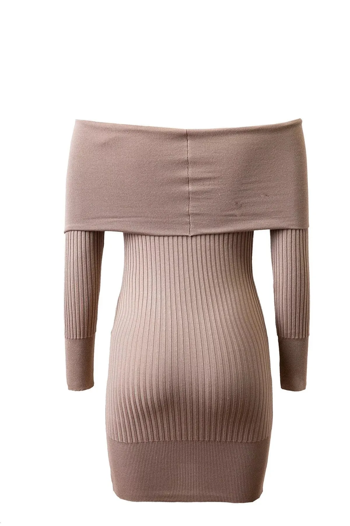 Off Shoulder Bodycon Knitting Long Sweater