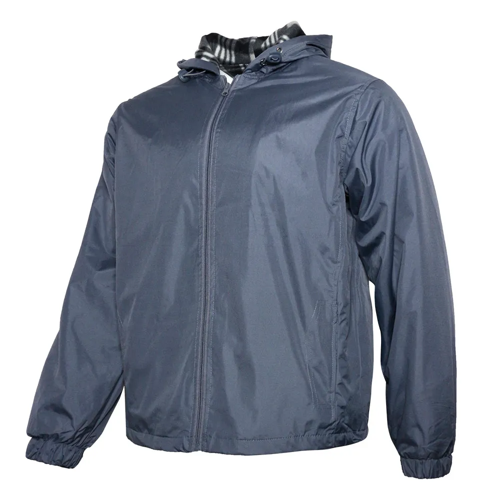 Original Deluxe Men's Fleece Lined Hand Pocket Zip Up Lightweight Jacket