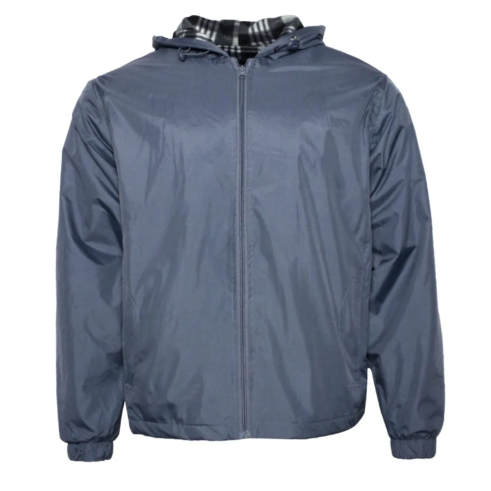Original Deluxe Men's Fleece Lined Hand Pocket Zip Up Lightweight Jacket