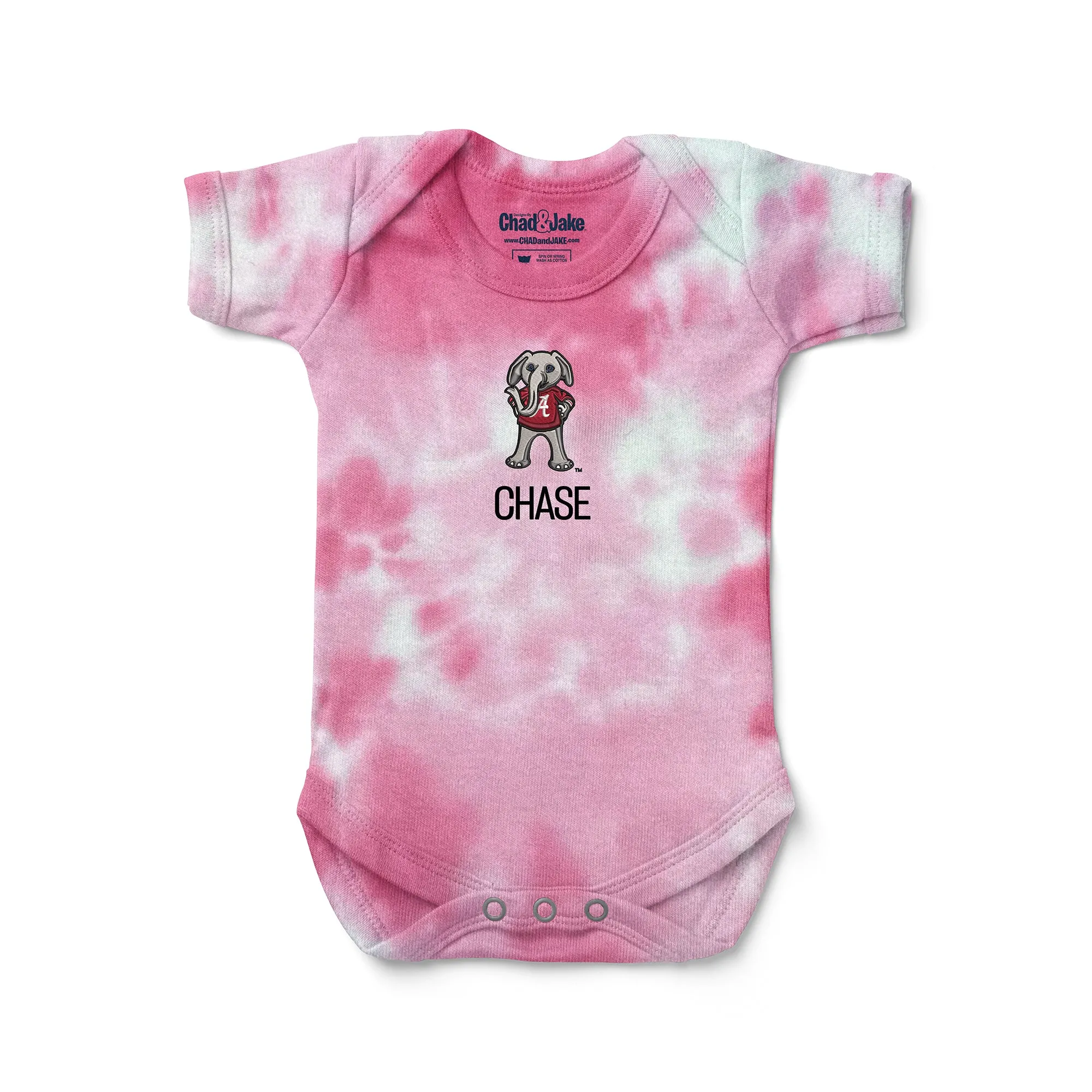 Personalized Alabama Crimson Tide Big Al Tie Dye Bodysuit