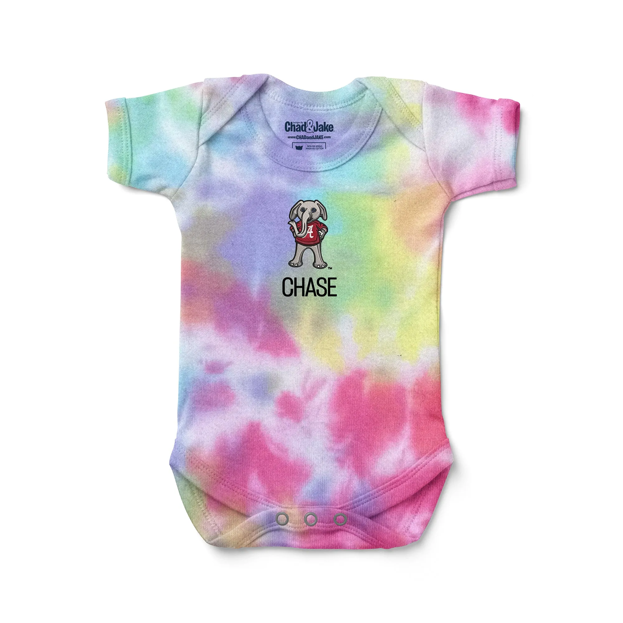 Personalized Alabama Crimson Tide Big Al Tie Dye Bodysuit