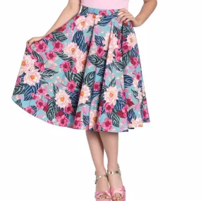 Pink and Blue Lotus Tiki Skirt- LAST ONE!