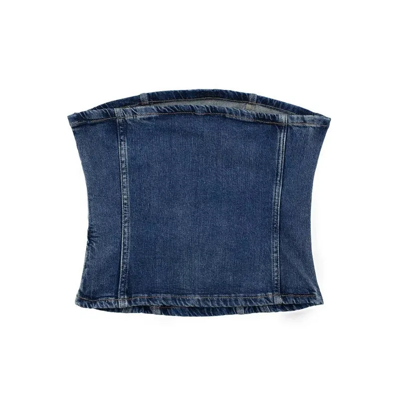 Pre Order:  Denim Blue Tube Corset