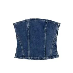 Pre Order:  Denim Blue Tube Corset