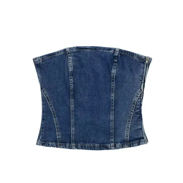 Pre Order:  Denim Blue Tube Corset