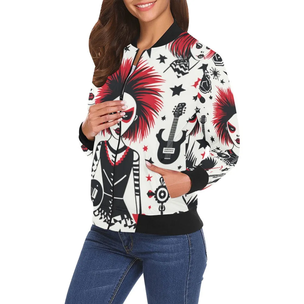 Punk Rock Girl Bomber Jacket