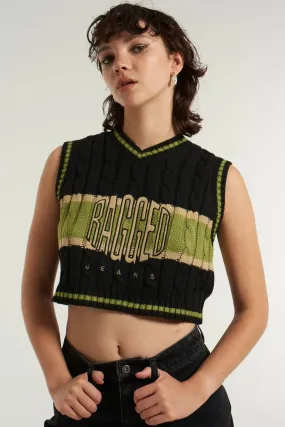 Ragged Varsity Knit Vest