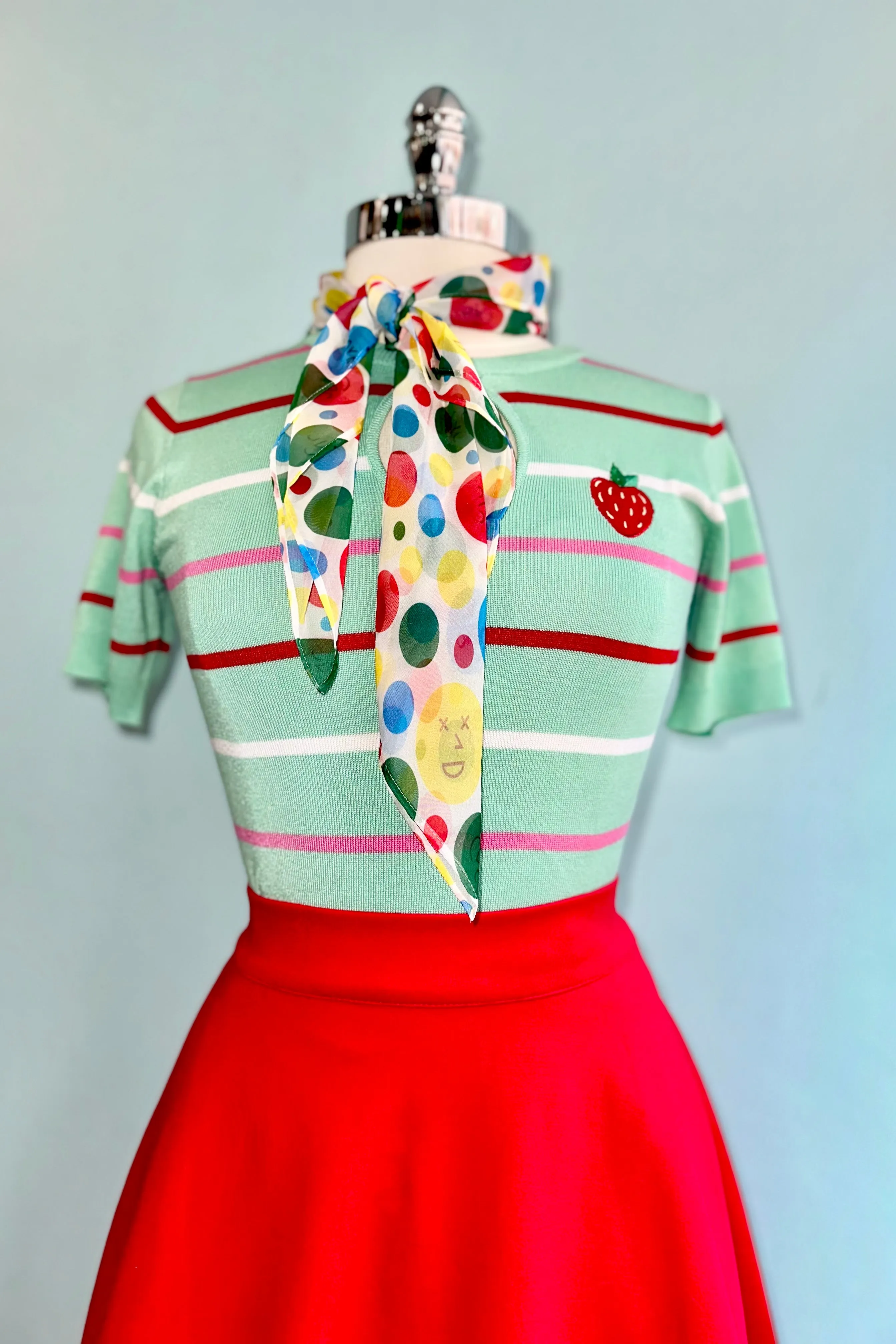 Red Jersey Charlotte Skirt by Retrolicious