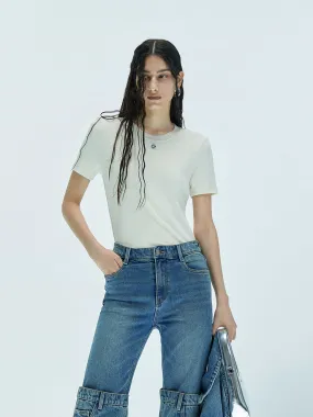Round Neck Knitted T-shirt