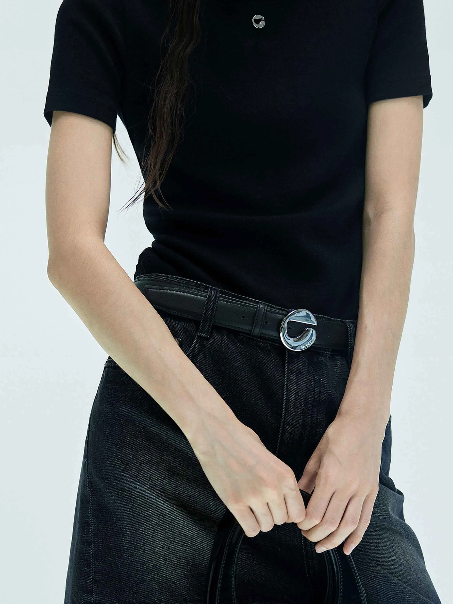 Round Neck Knitted T-shirt