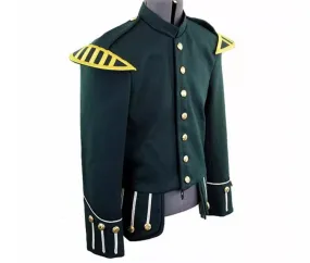 Scottish Men's Green Wool Doublet Kilt Jacket | Military Uniform Doublet Jacket