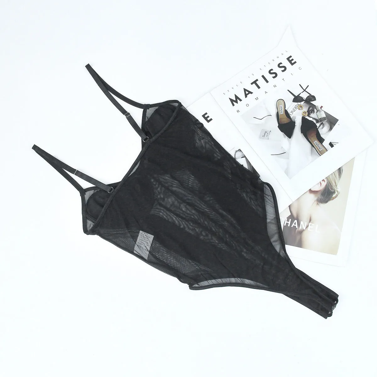 Sensuous Sheer Lace and Mesh Panel Jumpsuit with Open Back