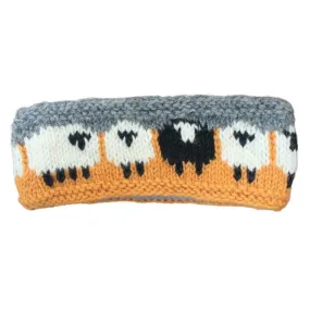 Sheep Headband (100% Handknitted Wool) Ochre