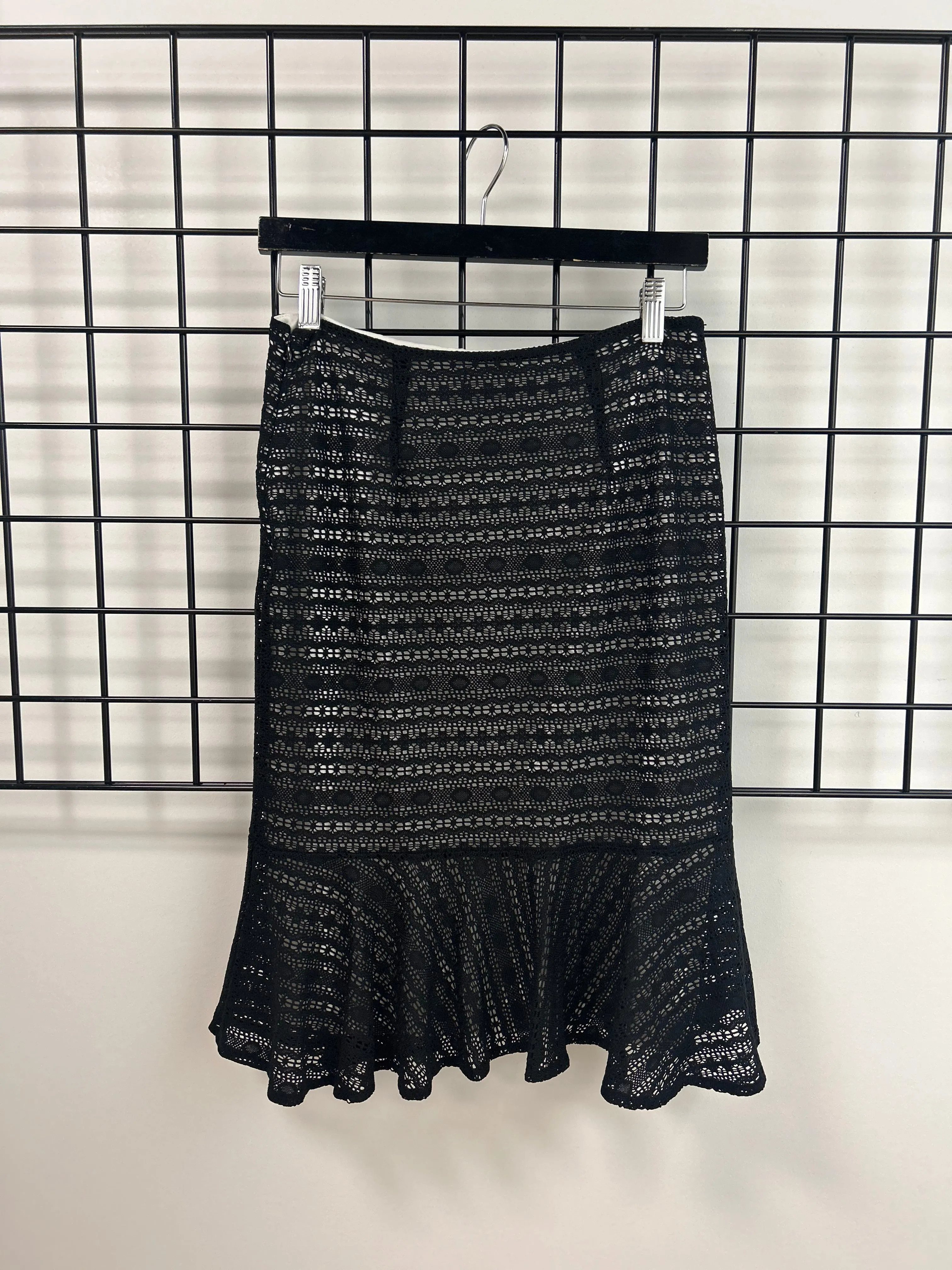 Size Small Black Crochet Skirt