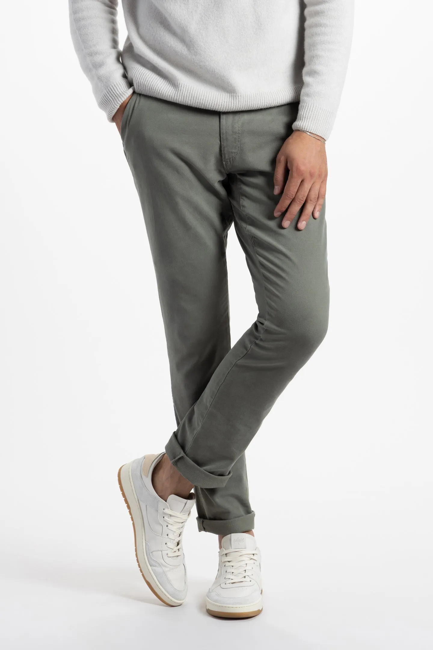 Soft Cloth Hybrid 5 Pocket Pant in Stretch Canvas - Agave