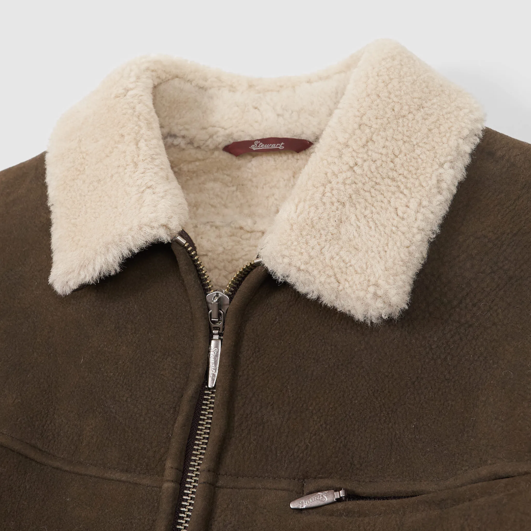 Stewart Half Belt Shearling Jacket