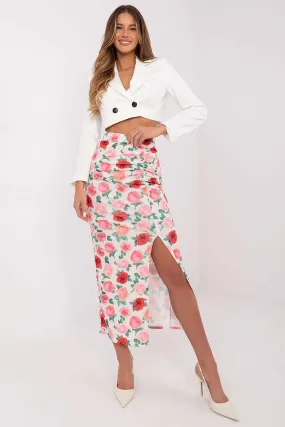 Stylish trendy flower print midi skirt