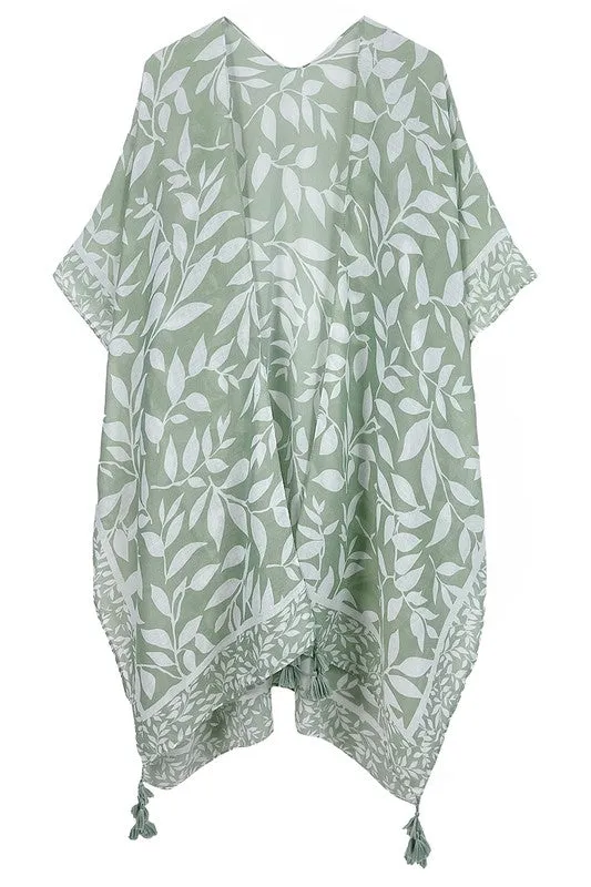 Summer Kimono with Leaves & Tassels