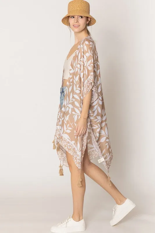 Summer Kimono with Leaves & Tassels