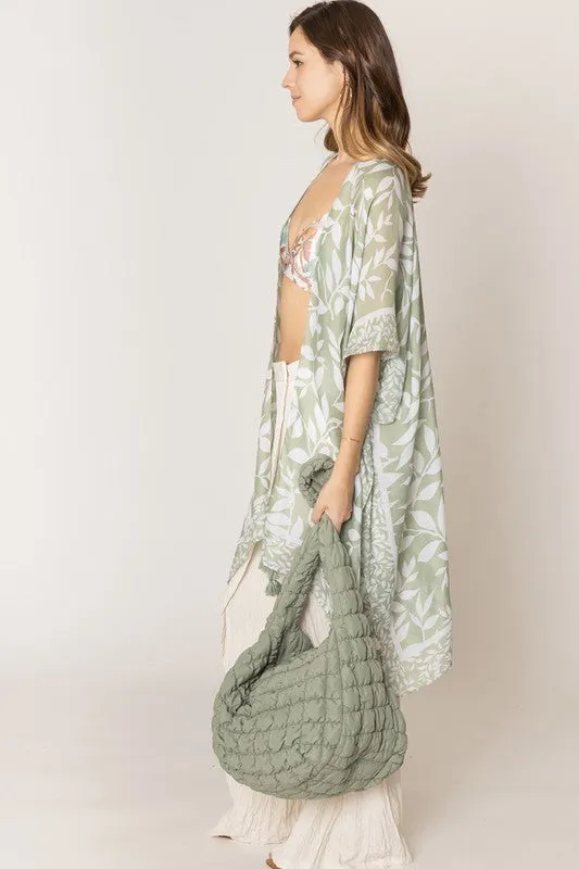 Summer Kimono with Leaves & Tassels