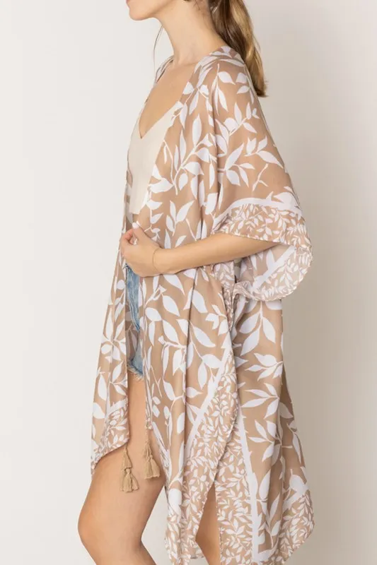 Summer Kimono with Leaves & Tassels