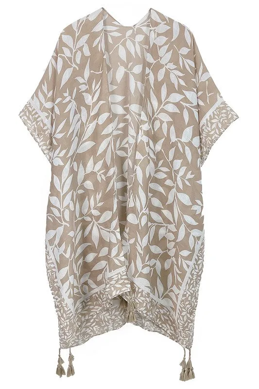 Summer Kimono with Leaves & Tassels