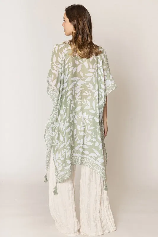 Summer Kimono with Leaves & Tassels