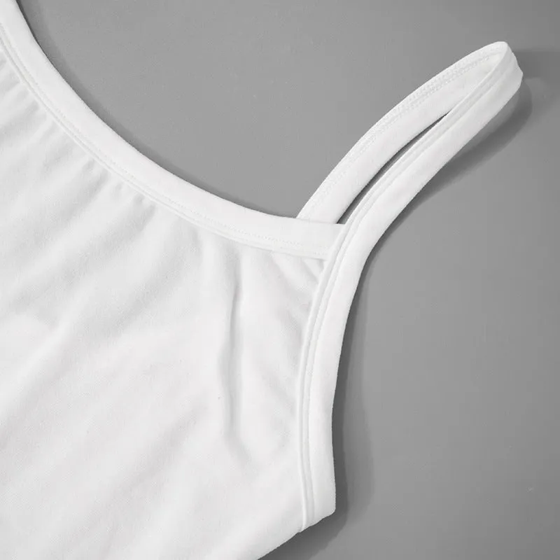 Summer White Slim Fit Sleeveless Bodysuit