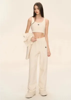Textured Knitted Cropped Vest