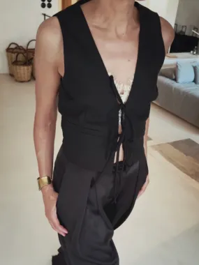 TIE VEST - BLACK