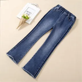 Toddler Girls Pocket Flared Jeans Wholesale Little Girl Boutique Clothing