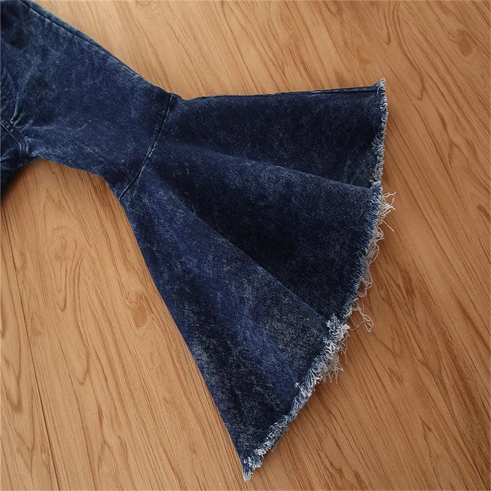 Toddler Girls Stylish Flared Jeans Girl Boutique Clothing Wholesale