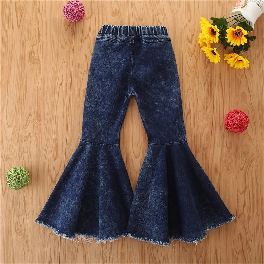 Toddler Girls Stylish Flared Jeans Girl Boutique Clothing Wholesale