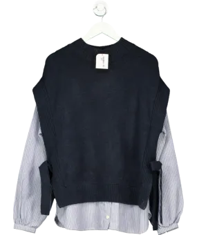 TU Blue Layered Shirt And Knitted Vest UK 16