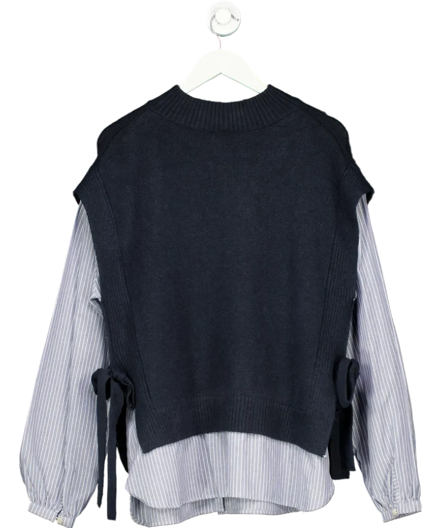 TU Blue Layered Shirt And Knitted Vest UK 16