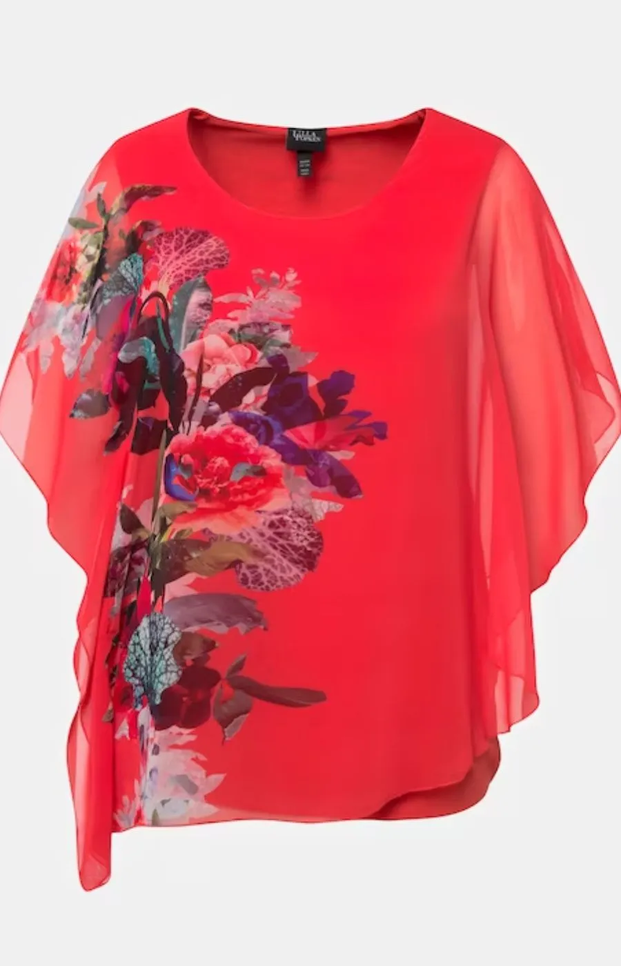 Ulla Popken Asymmetrical Red Blouse