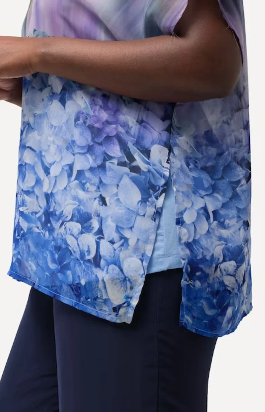 Ulla Popken Hydrangea Blouse in Blue