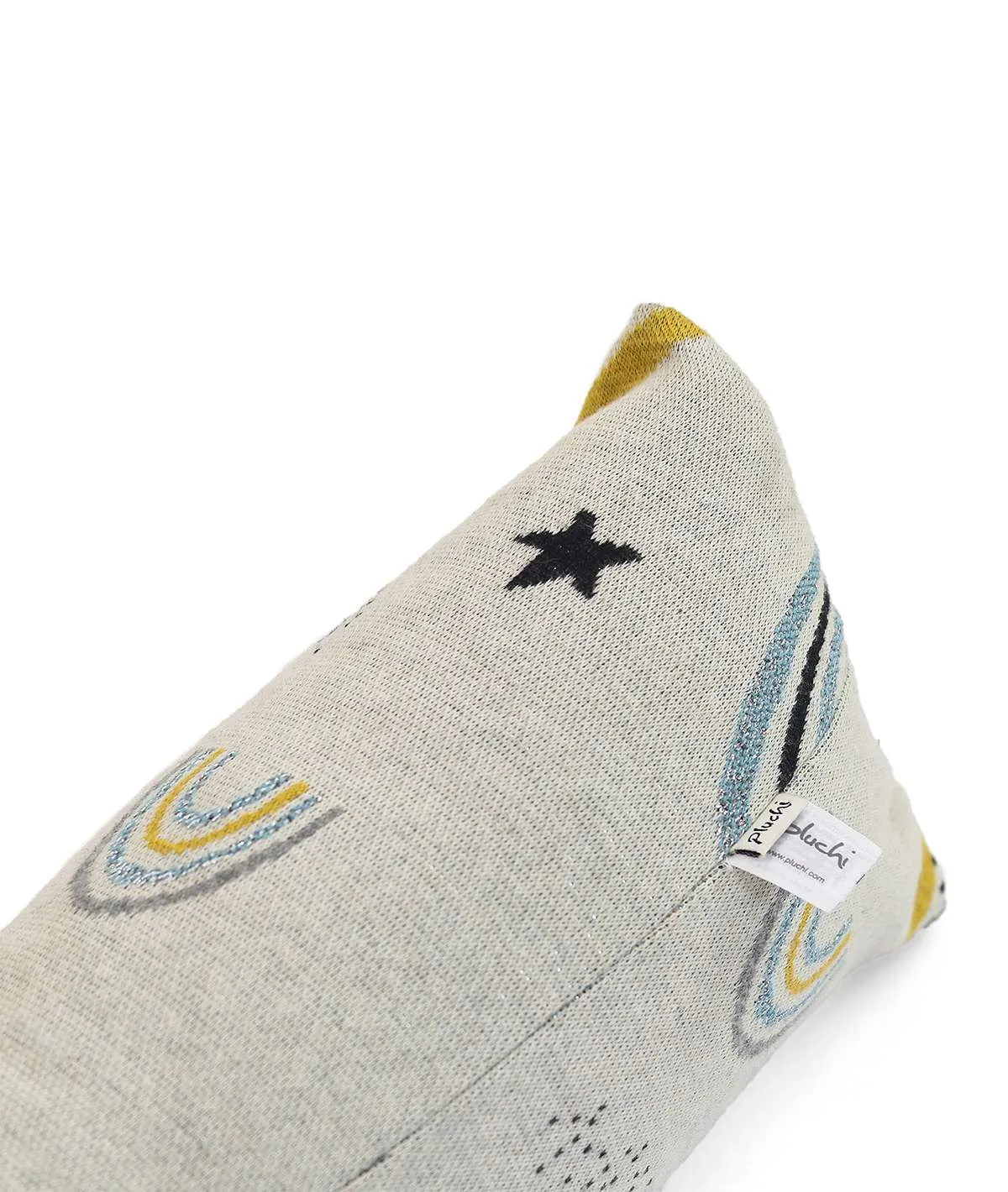 Unicorn Cotton Knitted Cot Bumper (Medium Blue)