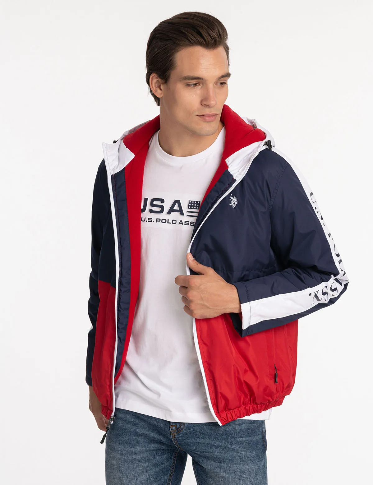 USPA FLEECE LINED COLOR BLOCK JACKET