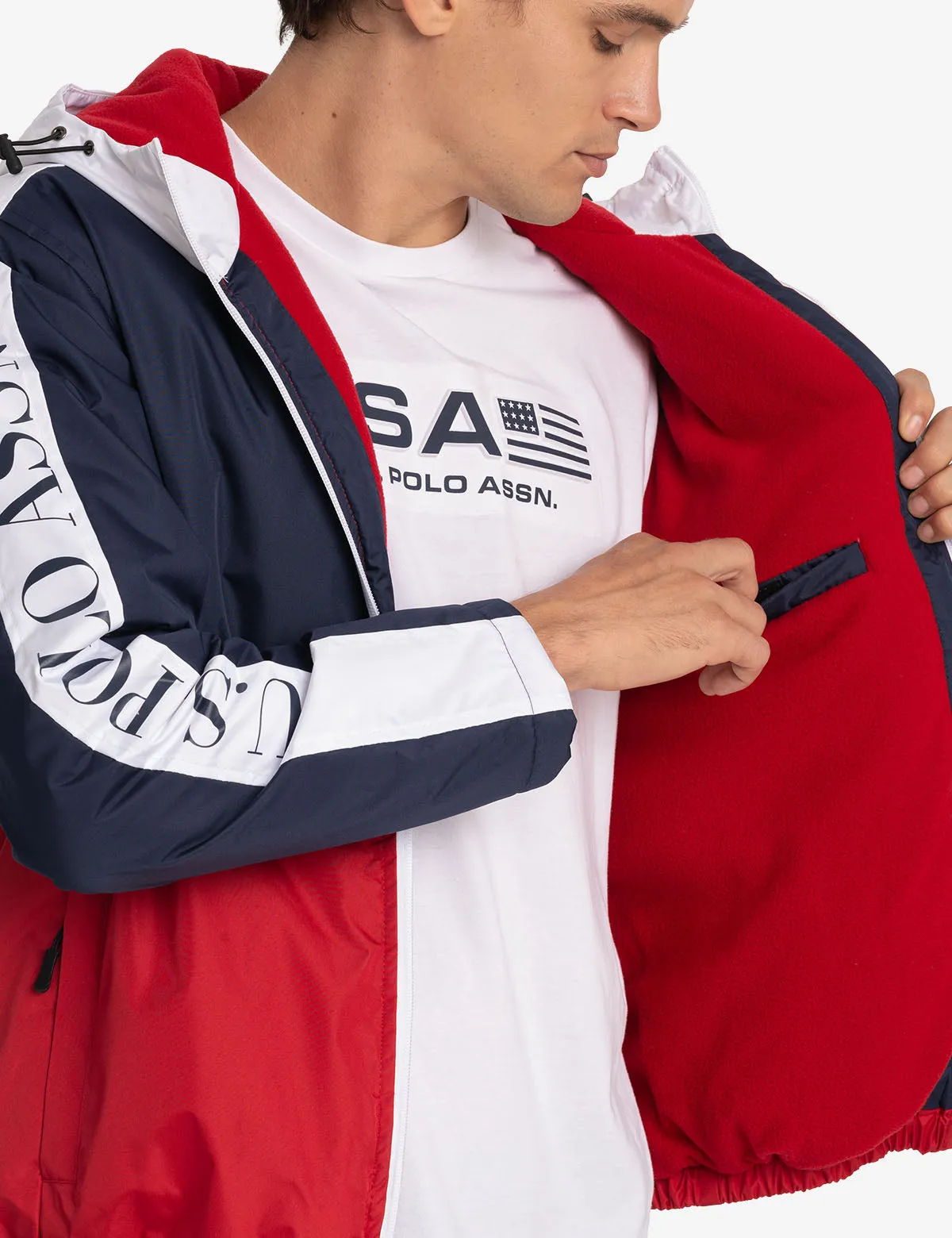USPA FLEECE LINED COLOR BLOCK JACKET