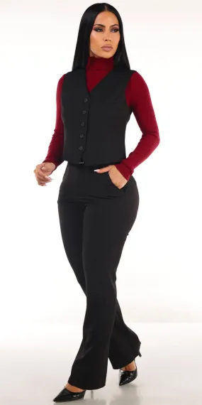 Vest Turtleneck Dressy Pants Trio