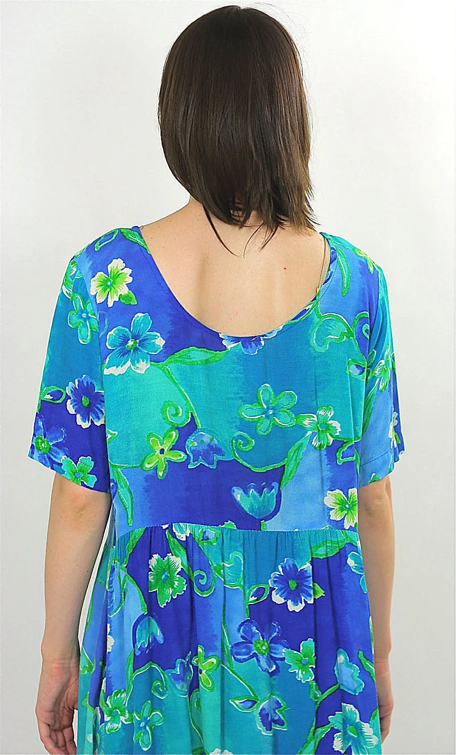 Vintage 90s Grunge Boho Hippie Neon Floral mini dress