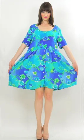 Vintage 90s Grunge Boho Hippie Neon Floral mini dress