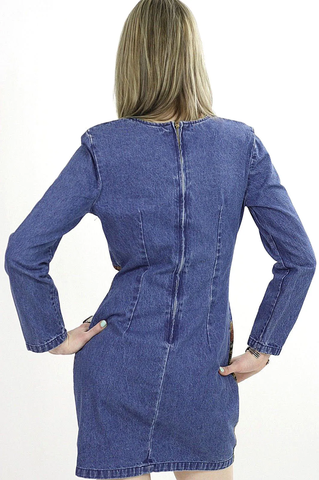 Vintage 90s grunge patchwork denim mini dress
