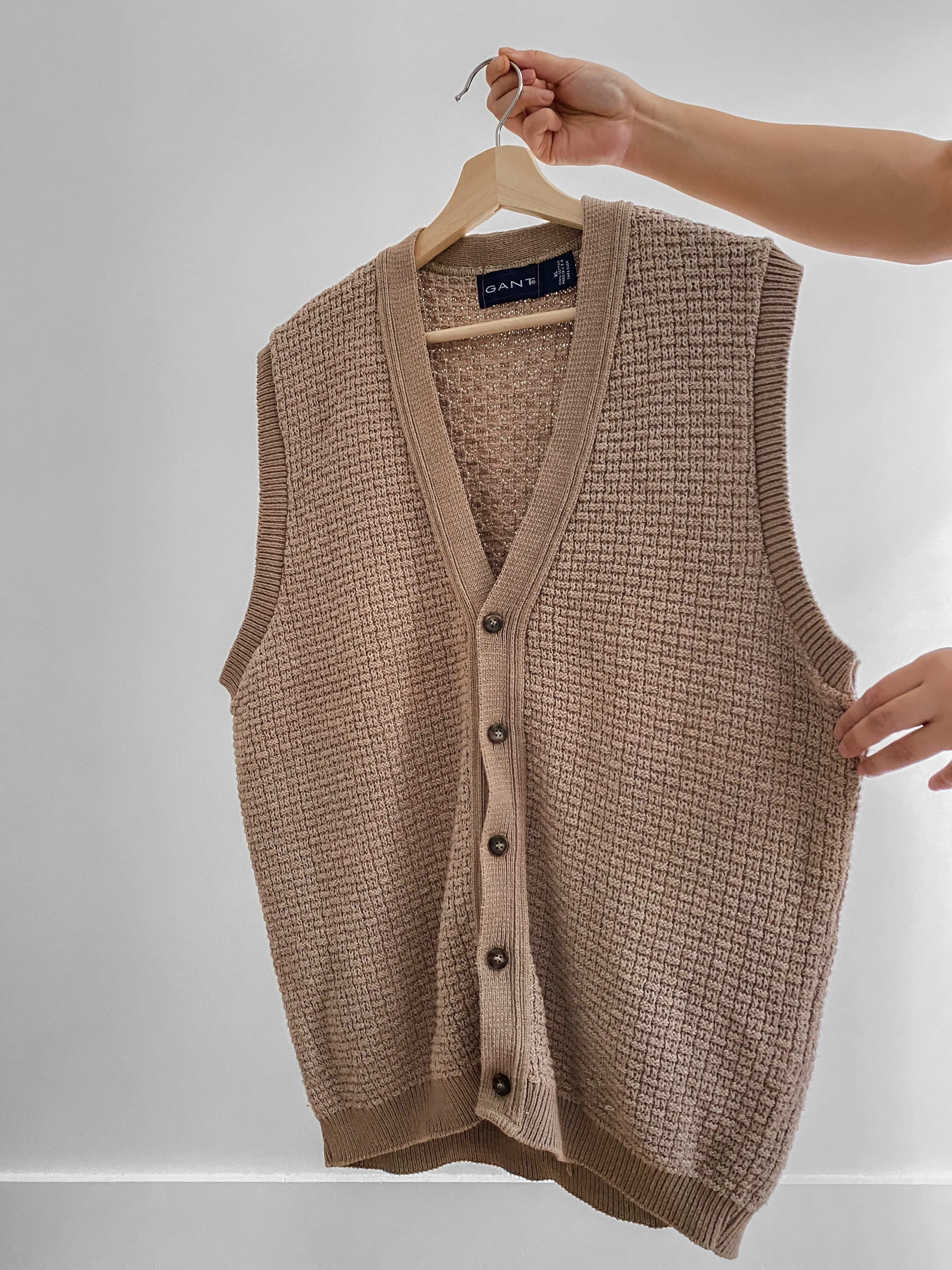 Vintage Basketweave Sweater Vest (XL)