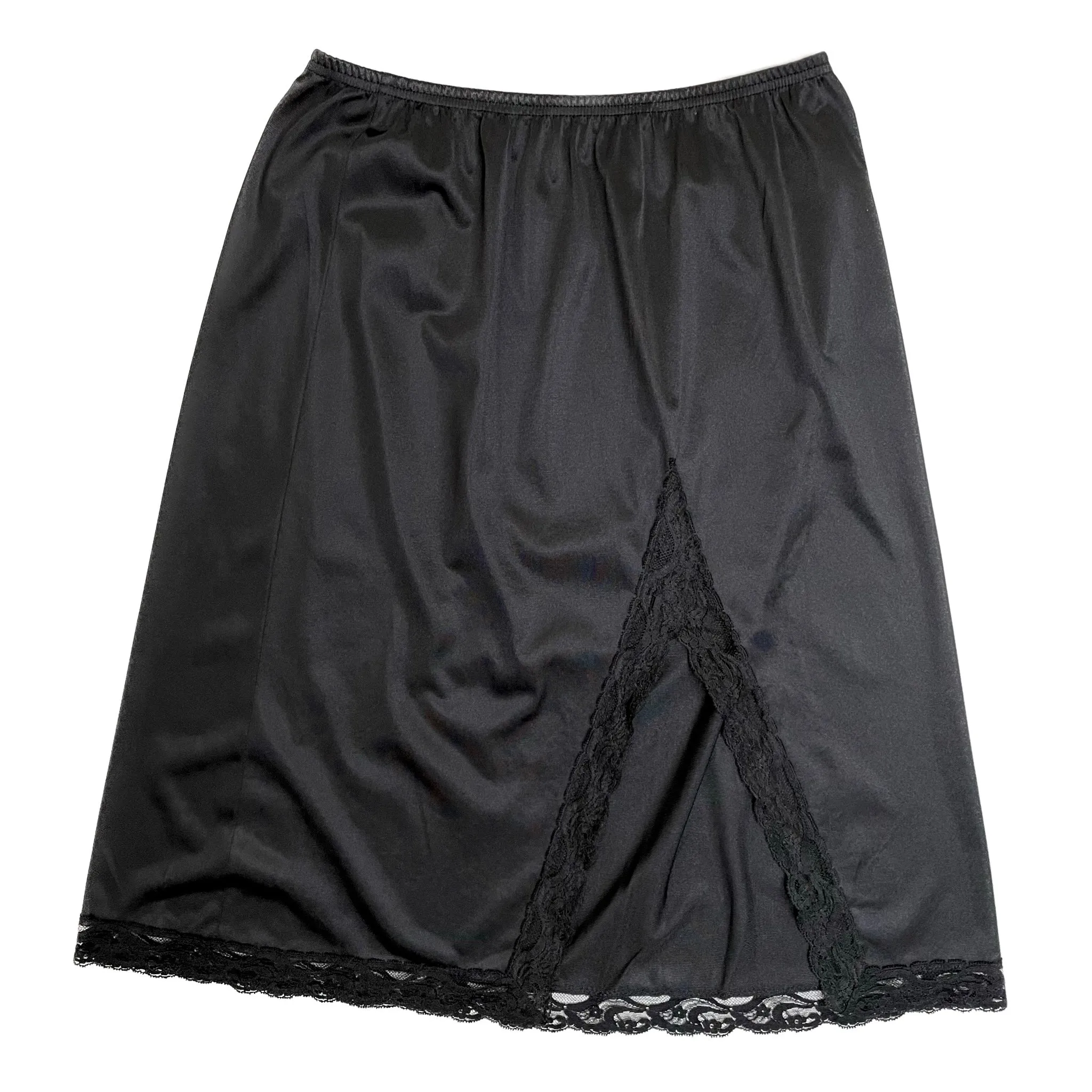 VINTAGE BLACK LACE SLIP SKIRT SIZE MEDIUM