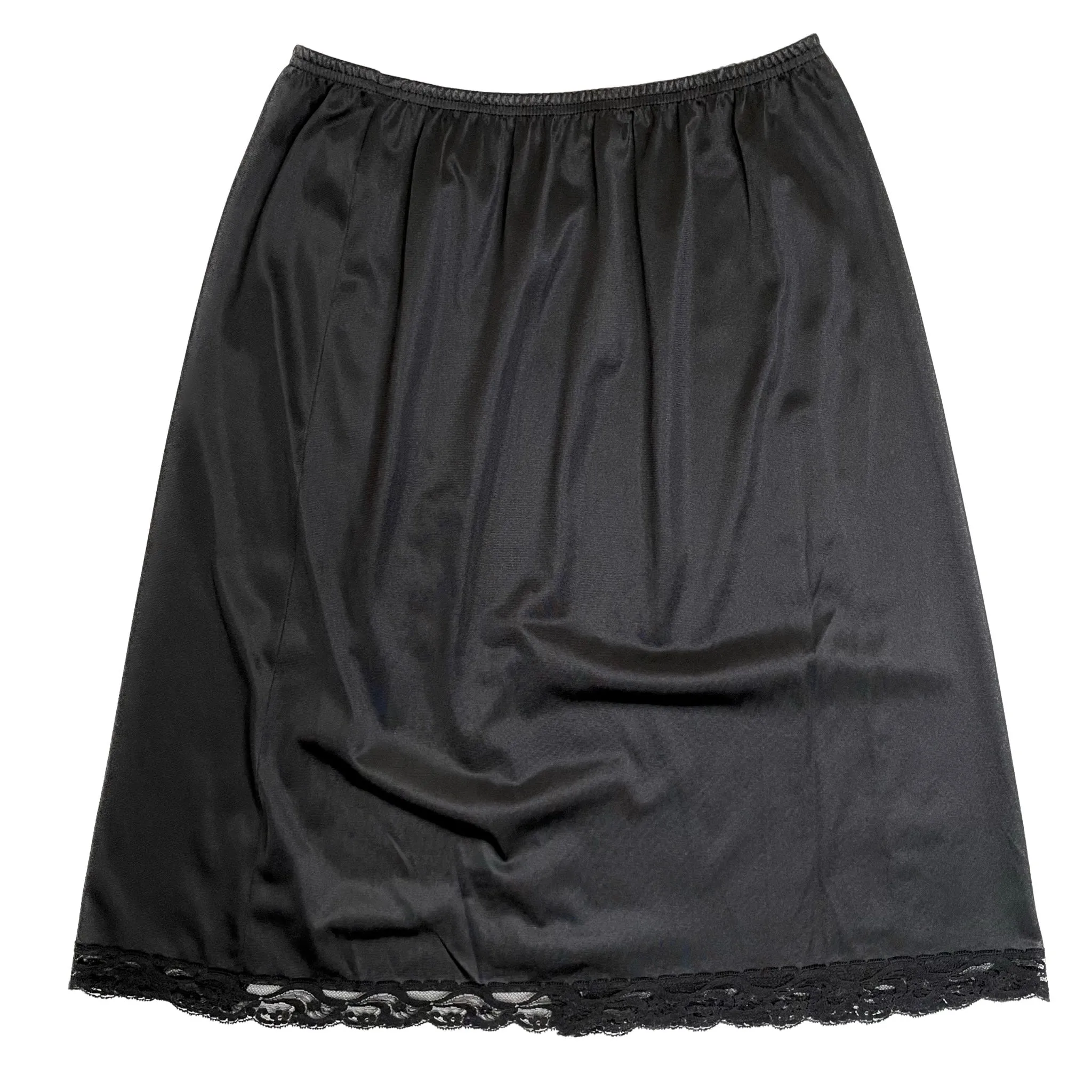 VINTAGE BLACK LACE SLIP SKIRT SIZE MEDIUM