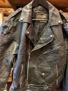 Vintage Heavyweight Biker Jacket, XL