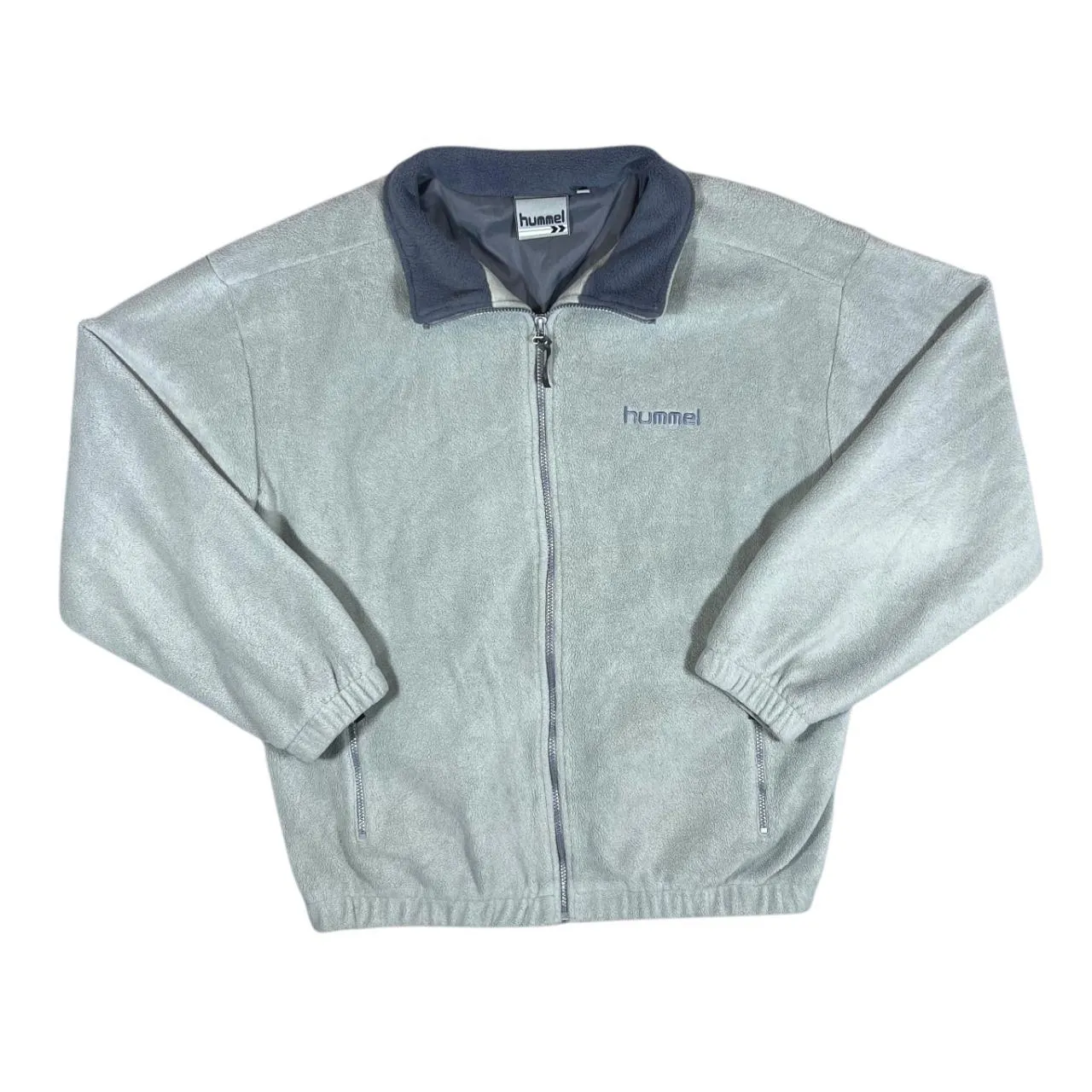 Vintage HUMMEL Classic Embroidered Mini Logo Zip Fleece Sweatshirt Jacket